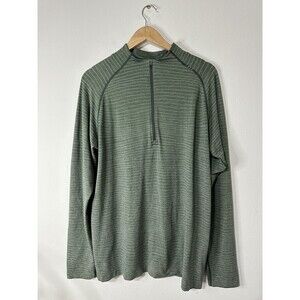lululemon athletica Green Striped Long Sleeve Shirt